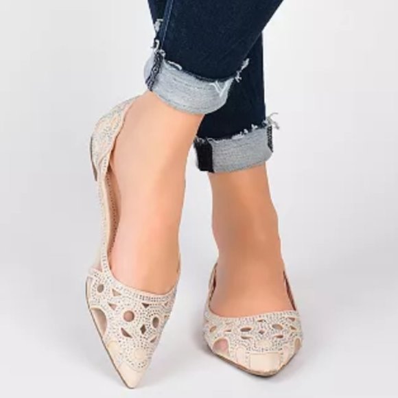 JOURNEE COLLECTION, Women's Rhinestone Flat, Batavia, Blush, Size: 12M, NWT/NWOT - Picture 2 of 4
